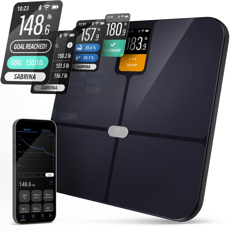 Greater Goods Smart Scale Track Your Weight Loss Journey with Verified Accuracy Smart GoalBased Monitoring WiFi Bluetooth Sync
